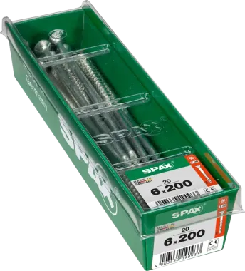 SPAX Universalschraube, 6 x 200 mm, 20 Stück, Teilgewinde, Senkkopf, T-STAR plus T30, 4CUT, WIROX, 4191010602012 3
