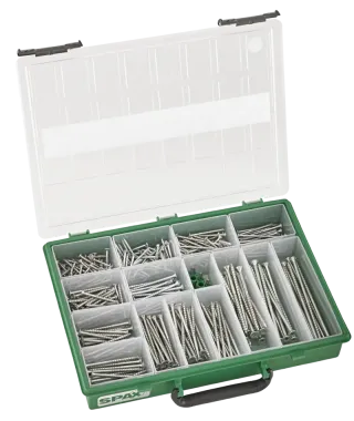 SPAX Sortiment Koffer, Schrauben-Set mit 14 Abmessungen, 387 Stück, Senkkopf, T-STAR plus, WIROX, 4000001991169 2
