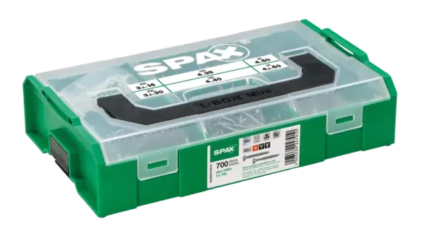 SPAX Montagekoffer L-BOXX Mini, 1 Stück, Schraubenset mit 6 Abmessungen, Senkkopf, T-STAR plus, 4CUT, WIROX, 5000009162019 3