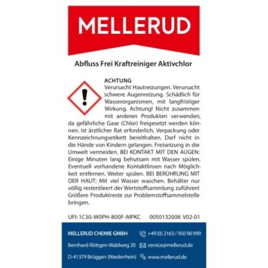 MELLERUD Abfluss Frei Kraftreiniger Aktivchlor, 1 L, 2003109168