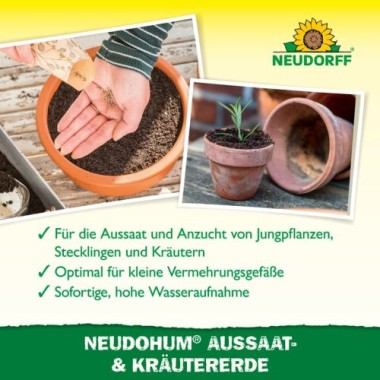 Preview: Neudorff NeudoHum AussaatErde und KräuterErde 20L - Bio, 1005