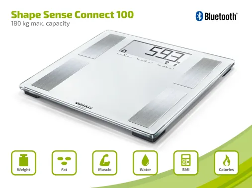 Preview: Soehnle Connect-Körperanalysewaage Shape Sense Connect 100 mit Bluetooth, 63872