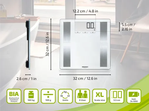 Soehnle Connect-Körperanalysewaage Shape Sense Connect 100 mit Bluetooth, 63872