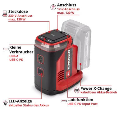Preview: Einhell Akku-Energiestation TE-ES 18/150/1 Li-C-Solo, 1091310