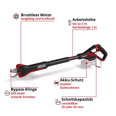 Preview: Einhell PROFESSIONAL Akku-Astschere GP-LS 18/35 Li BL-Solo, 3408360