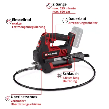 Preview: Einhell Professional Akku-Fettpresse TP-GR 18/690 Li-Solo