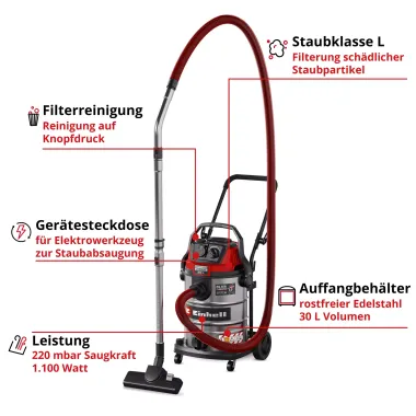 Preview: Einhell Nass-Trockensauger TE-VC 3080 SACL, 2347440