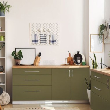 Preview: d-c-fix Klebefolie Olive green, 45 cm x 2 m, selbstklebende Deko-Folie für Möbel, F3460713