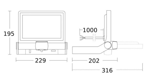 Steinel LED-Außenstrahler XLED ONE S weiß, 180°-Bewegungsmelder, 065256