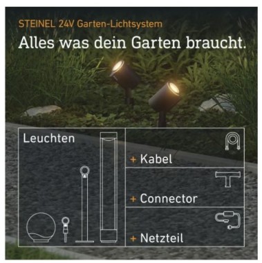Preview: Steinel Kreuzverbinder 24 V, für 24V Garten-Lichtsystem, IP67, 089313