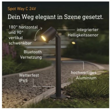 Preview: Steinel Wegeleuchte Spot Way C 24V, App-Steuerung, Ohne Sensor, 089337