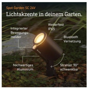Steinel Gartenstrahler Spot Garden SC 24V, Bewegungsmelder, App-Steuerung, 089344