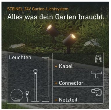 Steinel Gartenstrahler Spot Garden SC 24V, Bewegungsmelder, App-Steuerung, 089344