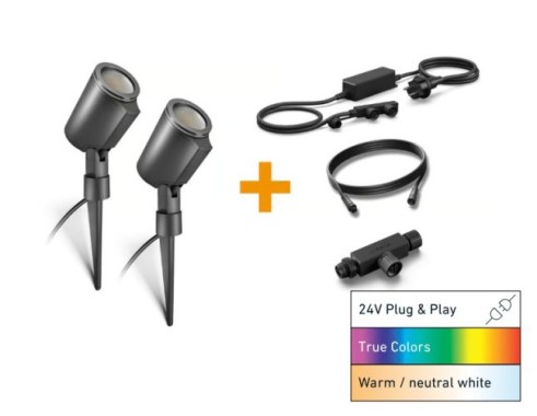 Steinel Spot Garden C 24V Starter-Set mit 2 LED-Gartenstrahlern