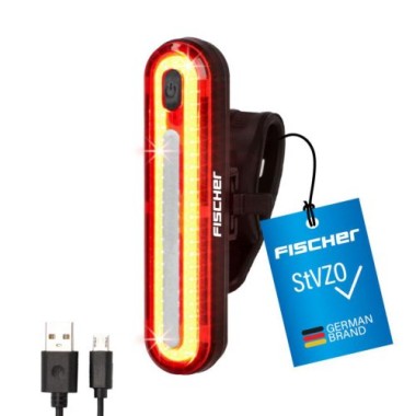 Preview: Fischer Batterie LED/USB Rückleuchte Stab mit Universalhalterung 50089