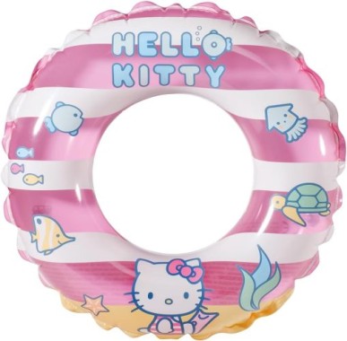 Preview: Happy People Hello Kitty Strandset 3-teilig, Luftmatratze, Schwimmring und Ball, 16976
