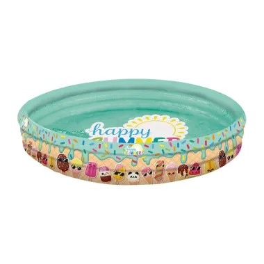 Happy People Happy Summer Pool ca 122x23cm aufgebl.,3 Ringe, 77449