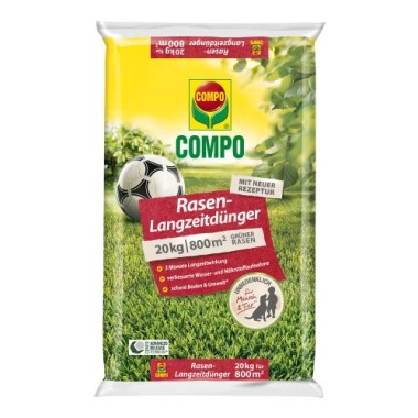 Compo Rasen-Langzeitdünger 20kg für 800m², 3 Monate LZ-Wirkung 26632