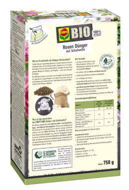 Preview: COMPO BIO Rosen Dünger mit Schafwolle 750g, 26739