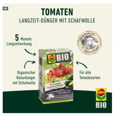 Preview: COMPO BIO Tomaten Dünger mit Schafwolle, 750g, 26834