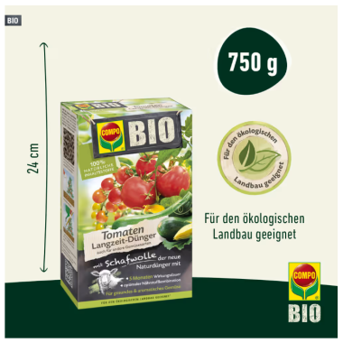 Preview: COMPO BIO Tomaten Dünger mit Schafwolle, 750g, 26834