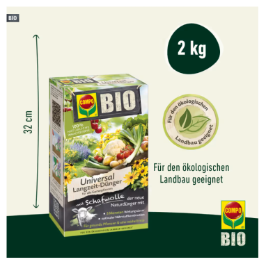 COMPO BIO Universal Dünger mit Schafwolle, 2 kg, 26782