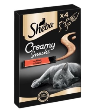 Sheba Creamy Snacks mit Rind, 4 x 12g, 396729