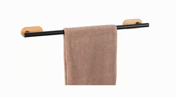 Wenko Turbo-Loc® Badetuchstange Uno Mod. Orea Bamboo Befestigung ohne bohren, 25369100