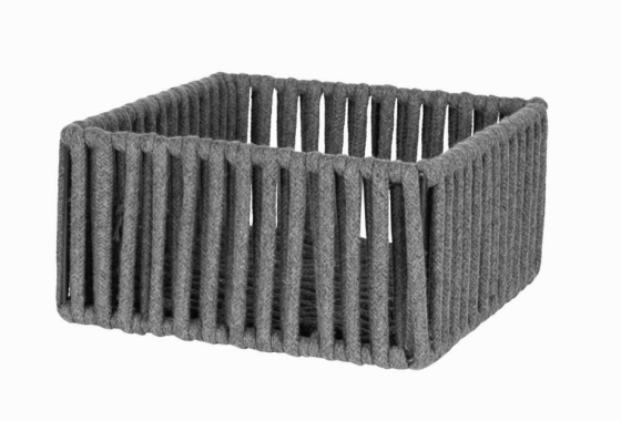 Wenko Badkorb Mod. ZOVO M Grau mit Baumwoll-Polyester-Kordel, 25874197