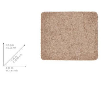 Preview: Wenko Badteppich Badia, beige, Polyester, 55x65 cm rutschhemmend, fusselfrei, 26268100