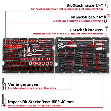 Preview: Einhell E-Case 121-tlg. Werkzeugkoffer KFZ 121-teilig, 370515