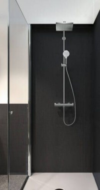 Preview: hansgrohe Crometta E Showerpipe 240 1jet EcoSmart mit Thermostat, 27281000
