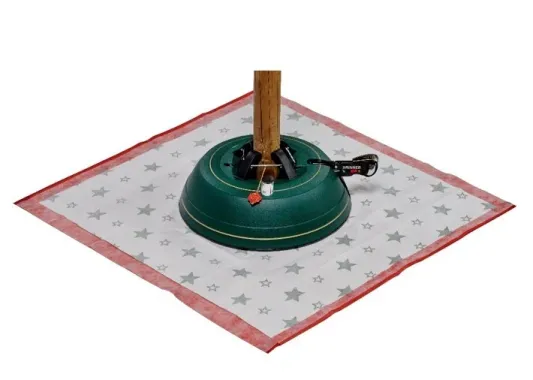 KRINNER Weihnachtsbaum Christbaum Unterlegdecke, Rot, 80x80cm, 91102