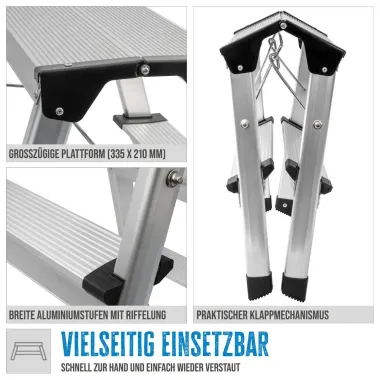 Güde Aluminium Trittleiter GAT 2 Stufen, 40963
