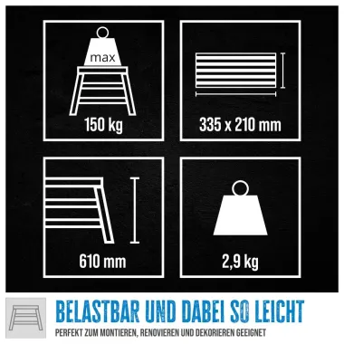 Güde Aluminium Trittleiter GAT 3 Stufen, 40964