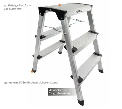Güde Aluminium Trittleiter GAT 3 Stufen, 40964