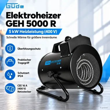 Preview: Güde Elektroheizer GEH 5000 R, 5000 W / 400 V Starkstrom, 85131