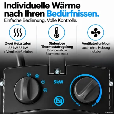Preview: Güde Elektroheizer GEH 5000 R, 5000 W / 400 V Starkstrom, 85131