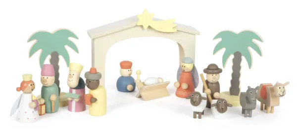 Small Foot Spielset Holzkrippe Weihnachtsgeschichte, für Kinder ab 3 Jahren, 86642697