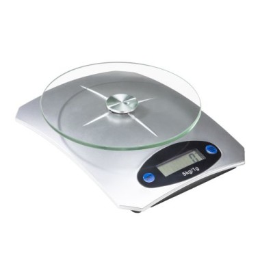 Haushalt International Digitale Küchenwaage rund, 5kg, Glasplatte, 16204