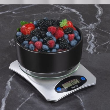 Preview: Haushalt International Digitale Küchenwaage rund, 5kg, Glasplatte, 16204