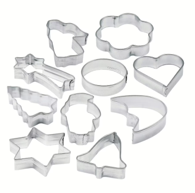 Fackelmann 10er Ausstecher-Set, mit unterschiedlichen Weihnachtsmotiven, 7731