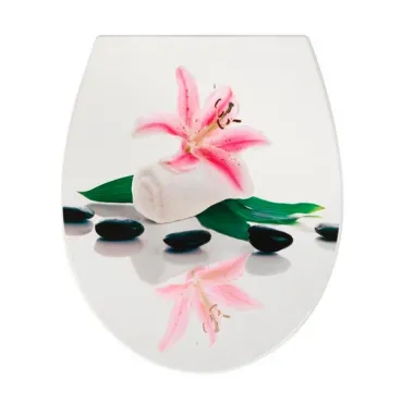 CASAYA WC-Sitz Loki Flower, Soft-Close, Thermoplast, weiß, 956486