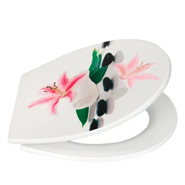 Preview: CASAYA WC-Sitz Loki Flower, Soft-Close, Thermoplast, weiß, 956486