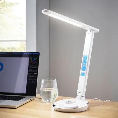 Preview: CASAYA LED-Tischlampe TORSBY, 5,3 w, 700 lm, weiß, H: 45 cm, Ladestation, 997147