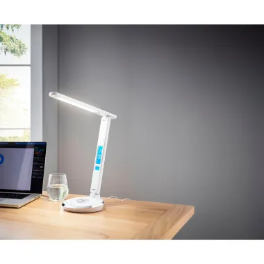 Preview: CASAYA LED-Tischlampe TORSBY, 5,3 w, 700 lm, weiß, H: 45 cm, Ladestation, 997147