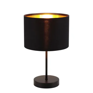 CASAYA Tischlampe Liperi, E27, schwarz-goldfarben, H 33 cm, 997176