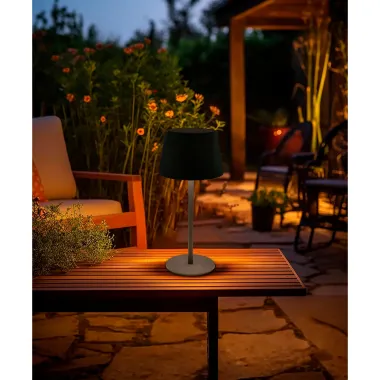 Preview: CASAYA LED-Tischleuchte Soelu, ØxH 13 x 30,5 cm, warmweiß, 280 lm, dimmbar, schwarz, 997301