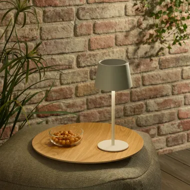 Preview: CASAYA LED-Solarleuchte Soelu, ØxH 13 x 30,5 cm, 2,5 W, warmweiß, 280 lm, dimmbar, weiß, 997302
