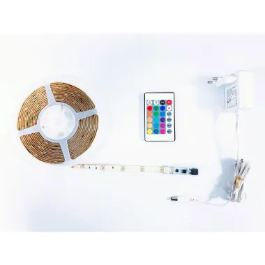 CASAYA LED-Streifen, 10 m, 24 W, 300 x RGB-LED inkl. Fernbedienung, 997317